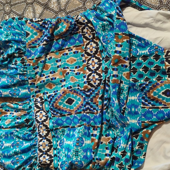 La Blanca Blue Patterned One Piece Swimsuit - Picture 3 of 13